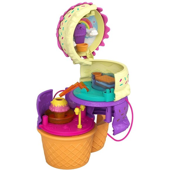Polly Pocket | Ice Cream Cone-Shaped Playground | 3 Floors, Spin 'n Surprise Set - Picture 12 of 13